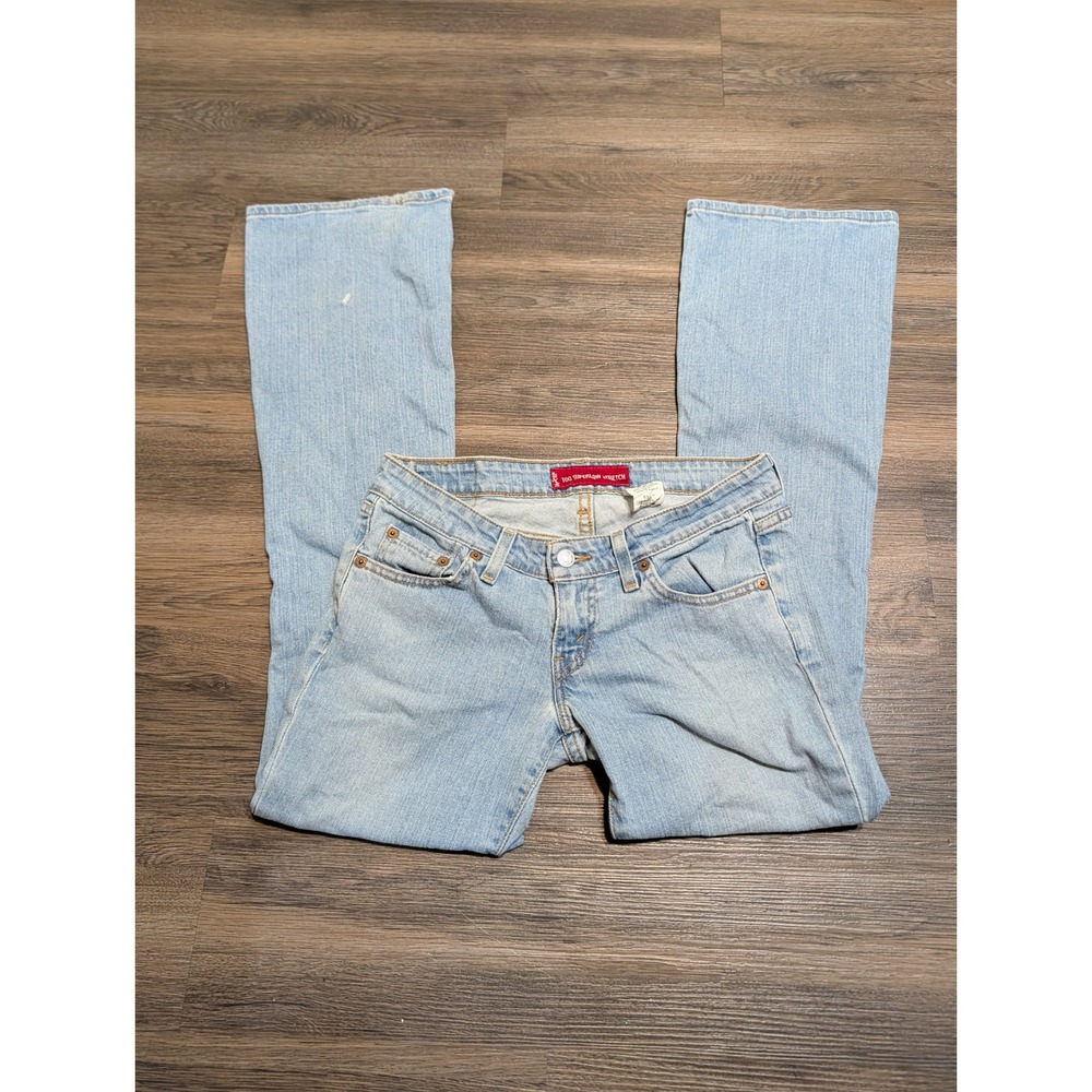 Levis 518 Superlow Bootcut Jeans Light Wash Low Rise Denim Womens 7 M 29x31